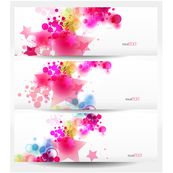 3 Abstract Stars and Bokeh Banners Set web vector unique ui elements stylish stars set quality pink original new interface illustrator high quality hi-res headers HD graphic fresh free download free eps elements download detailed design creative bubbles bokeh banners abstract stars banners abstract   