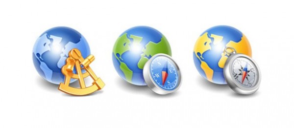 3 Detailed Globe Icons with Navigation Set PNG web unique ui elements ui stylish quality png original new navigation modern interface icons hi-res HD globe icon globe fresh free download free elements download directional compass detailed design creative clean   