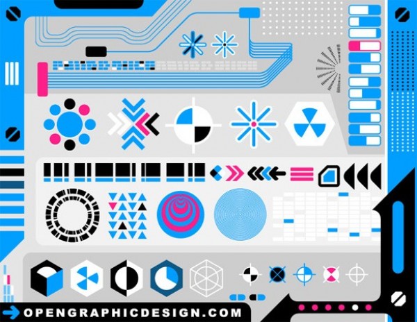 Futuristic High Tech Vector Elements Set web vector unique ui elements tech svg stylish set quality original new interface illustrator high quality hi-res HD grunge graphic futuristic fresh free download free eps elements download dingbats detailed design creative ai abstract   