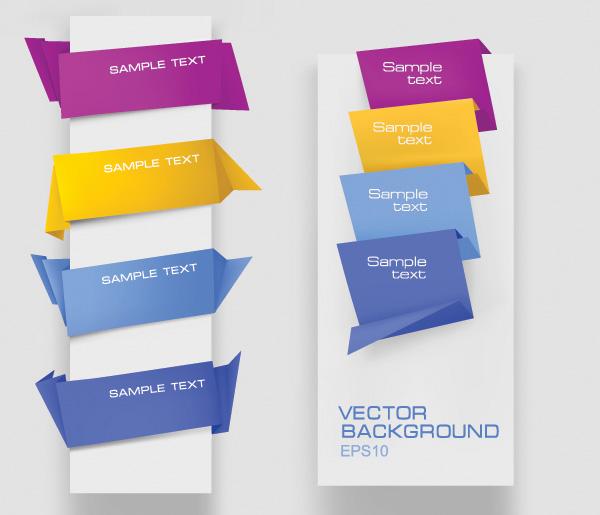 Folded Paper Origami Corner Labels Banners vector set paper label origami labels free download free folded paper corner ribbon corner labels corner badge   