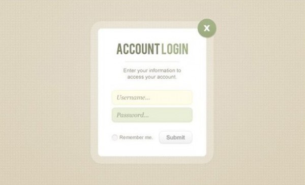 Earthtone Account Login Form Element PSD web unique ui elements ui stylish signin quality psd original organic new natural modern login interface hi-res HD green fresh free download free elements eco earthy earthtone earth download detailed design creative clean account login account   