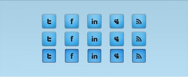 Crisp Blue Social Media Icons Set PSD web unique ui elements ui stylish social media icons social simple set quality original new networking modern interface icons hi-res HD fresh free download free elements download detailed design creative clean bookmarking blue   