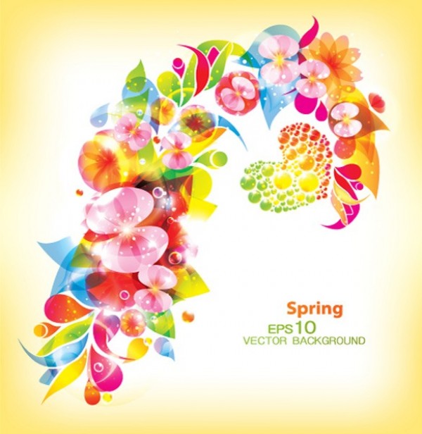 Spring Blossoms Abstract Vector Background web vector unique sunny stylish spring quality original illustrator high quality heart graphic fresh free download free flowers floral download design creative blossoms background abstract   