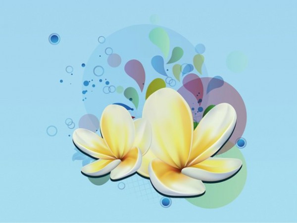 Exotic Plumeria Flower Vector Background web vector unique ui elements stylish shapes quality plumeria original new interface illustrator high quality hi-res HD graphic fresh free download free flower floral exotic elements download detailed design creative circles blue background ai abstract   