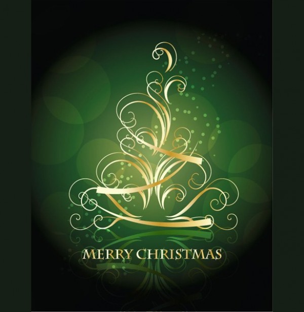 Gold Ribbon Abstract Christmas Tree Background web vector unique ui elements swirls stylish ribbons quality original new interface illustrator high quality hi-res HD graphic gold fresh free download free eps elements download detailed design creative christmas tree christmas card background abstract   