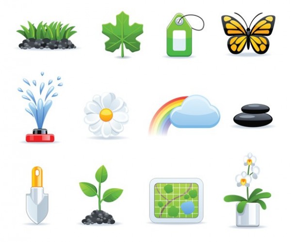 12 Fresh Earth Ecology Vector Icons Set zen web water vector unique ui elements stylish spade rainbow quality original new nature leaf interface illustrator icons icon high quality hi-res HD green graphic fresh free download free flower environment elements ecology eco earth download detailed design creative butterfly bio   