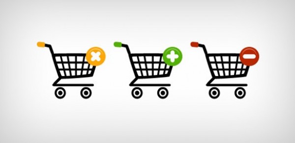 3 Web Shopping Carts Icons PSD web unique ui elements ui stylish simple shopping cart icon shopping cart quality png original online store new modern interface icons hi-res HD fresh free download free elements download detailed design delete from cart creative clean cart icon add to cart   