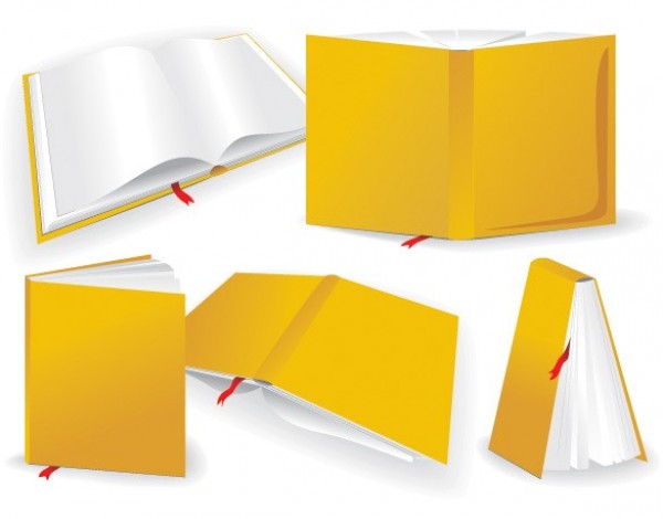 Quality Vector Yellow Book Different Angles yellow web vector unique ui elements stylish quality original new interface illustrator high quality hi-res HD hardbound hardback graphic fresh free download free elements download detailed design creative book   