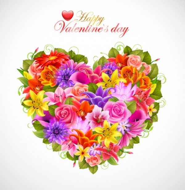Fresh Flowers Valentines Heart Card Background web vector Valentines day card valentines unique ui elements template stylish roses quality pink original new lily interface illustrator high quality hi-res heart HD graphic fresh flowers fresh free download free flowers floral eps elements download detailed design day creative card background   