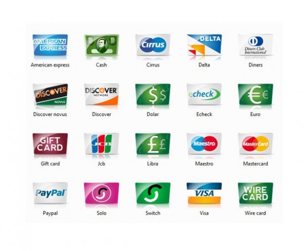 20 Credit Card Payment Icons web vectors vector graphic vector unique ultimate quality photoshop paypal payment options payment cards pack original new modern illustrator illustration icons high quality fresh free vectors free download free download design credit cards credit creative cards ai   