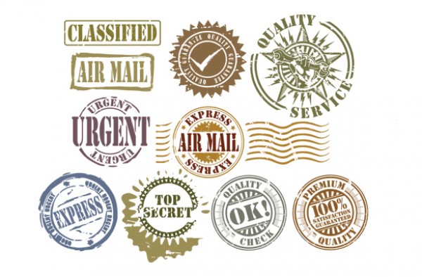 10 Vector Grunge Rubber Stamps vector urgent ui top secret stamps stamp rubber quality control premium photomanipulation important express clean classified air mail   