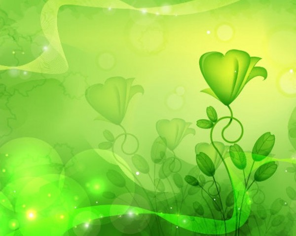 Glowing Green Floral Abstract Vector Background 10606 web vector unique stylish quality original illustrator high quality green graphic glowing glow fresh free download free floral download design creative bubbles background abstract   