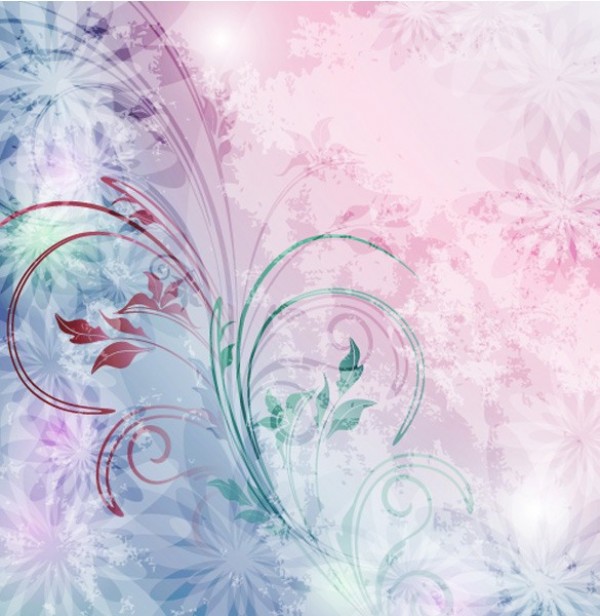 Soft Pink/Blue Abstract Floral Vector Background web vector unique stylish quality pink original illustrator high quality graphic fresh free download free floral download design creative blue background abstract   