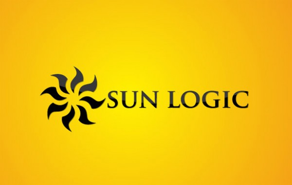 Glowing Sun Logic Logo sunlight sun rays orange nature logotype logo logic art   