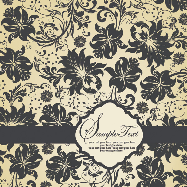Elegant Vintage Floral Card Background wallpaper vintage vector pattern label free download free elegant card background   