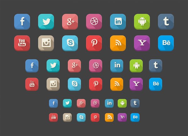 42 Colorful Social Icons Pack PSD web unique ui elements ui stylish social icons set social icons social set rounded quality psd pack original new modern long shadow social icons long shadow interface icons hi-res HD fresh free download free elements download detailed design creative colorful clean 3d   