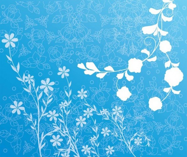 Delicate Spring Flowers Vector Background web vector unique ui elements summer stylish spring quality original new interface illustrator high quality hi-res HD graphic fresh free download free flowers floral elements download detailed design creative blue background   