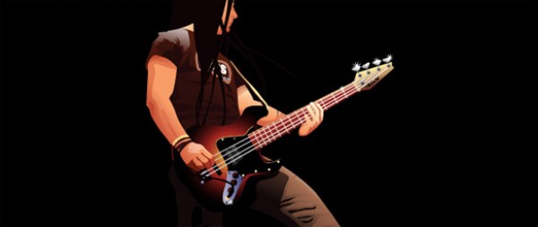 Vector Rock Bass Player vectors vector graphic vector unique rock quality photoshop pack original modern illustrator illustration high quality fresh free vectors free download free download creative bass player ai   