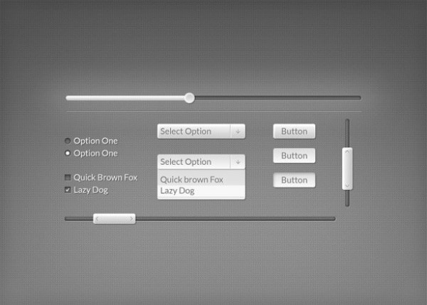 Classy Grey/White Form UI Elements Kit PSD white web vertical and horizontal scrollbars unique ui set ui kit ui elements ui stylish states radio buttons quality psd original new modern kit interface hi-res HD grey fresh free download free elements drop down selects download detailed design creative clean check boxes button   