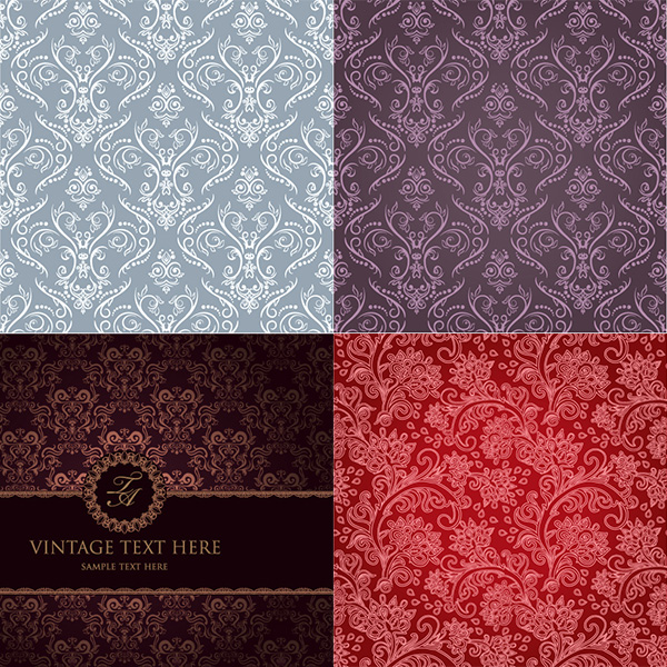 5 Vintage Floral Pattern Wallpaper Backgrounds wallpaper vintage vector set pattern free download free floral background   