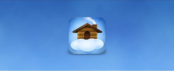 Sweet Home on a Cloud Icon PSD web unique ui elements ui stylish quality psd original new modern interface icon house home icon hi-res HD glossy fresh free download free elements download detailed design creative cloud clean cabin blue   