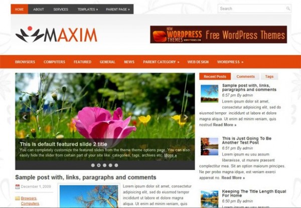Maxim Blog WP Wordpress Theme Website wp wordpress widgets website webpage web unique ui elements ui stylish seo optimized quality php personal original new modern interface html hi-res HD general blog fresh free download free featured image elements download detailed design css creative clean blog banners   