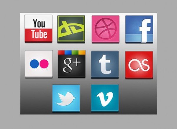 10 Square 3D Social Media Icons Set PNG web unique ui elements ui stylish square social set quality png original new networking modern media interface icons hi-res HD fresh free download free elements download detailed design creative clean bookmarking 3d   