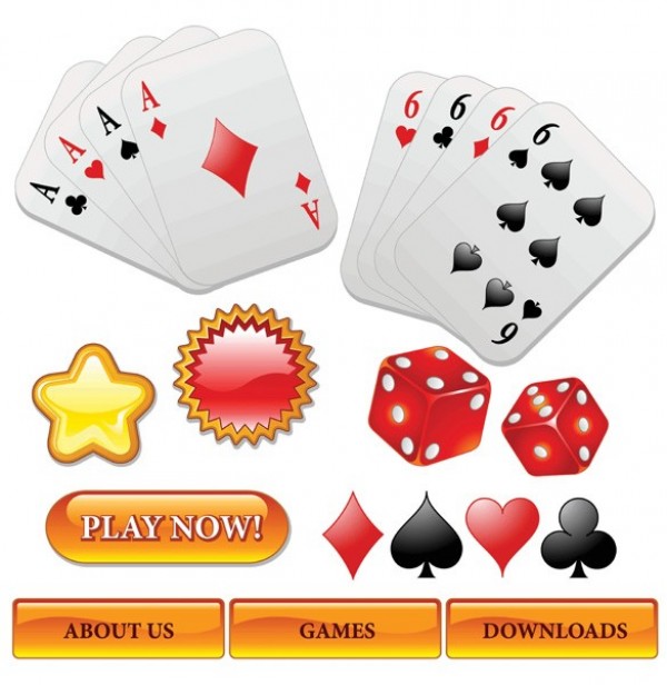 Glossy Gambling Cards Dice Vector Icons Set web vector unique ui elements suit stylish set quality playing cards original new interface illustrator icons high quality hi-res HD graphic glossy gambling fresh free download free elements download dice detailed design creative cards buttons   