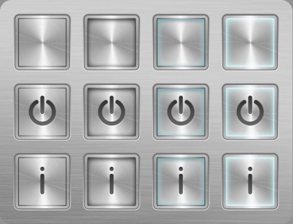 Perfect Grey Steel Web UI Buttons Vector Set web unique ui elements ui stylish steel states square quality power original on off new modern metal interface info hi-res HD grey glossy fresh free download free elements download detailed design creative clean buttons button blank ai   