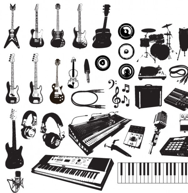 Music Instruments Vector Graphics Treble T symbol studio string sound Song Shape scroll Sax rock retro Play piano party Panpipes ornate Orchestra object note musical Music Instruments music Jazz instrument illustrator illustration icons harp guitar free Folk   