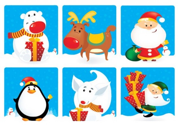 7 Christmas Related Banners Vector Set web vector unique ui elements stylish sticker set santa reindeer quality poster polar bear original new interface illustrator holidays high quality hi-res HD graphic fresh free download free eps elves elements download detailed design creative christmas banners   