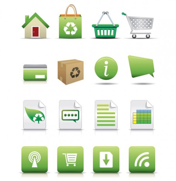 16 Green Eco Ecommerce Vector Icons Set web vector unique ui elements stylish set quality original organic new nature interface illustrator icons high quality hi-res HD green graphic fresh free download free eps environmental elements ecommerce ecology eco download detailed design creative   