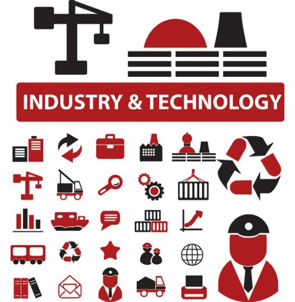 Industry Construction Vector Icons Set Gooloc