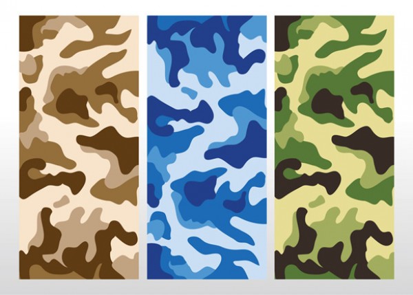 3 Seamless Camouflage Pattern Vector uniform or hunting clothing graphics in AI and EPS Illustrator vector format. uniform pattern military hunting camouflage army   