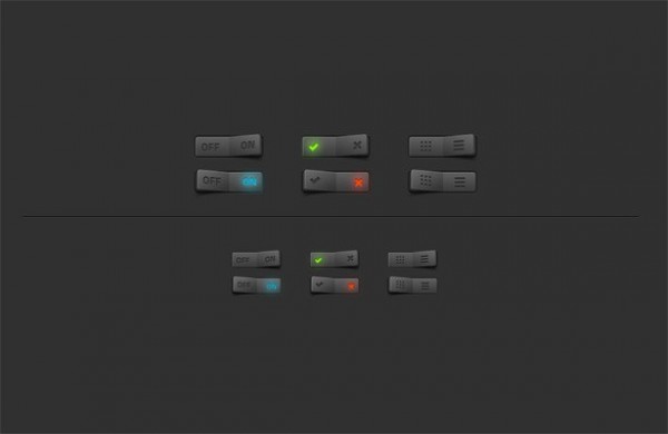 3 Dark Web UI ON/OFF Power Switches Set PSD web unique ui elements ui switches switch stylish set quality psd power original on/off on off new modern interface hi-res HD fresh free download free elements download detailed design dark creative clean   