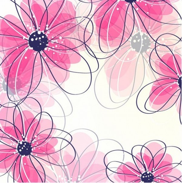 Gauzy Pink Floral Abstract Vector Background web vector unique ui elements transparent stylish quality pink original new illustrator high quality hi-res HD hand drawn graphic gauzy fresh free download free flowers floral download design creative background art abstract   