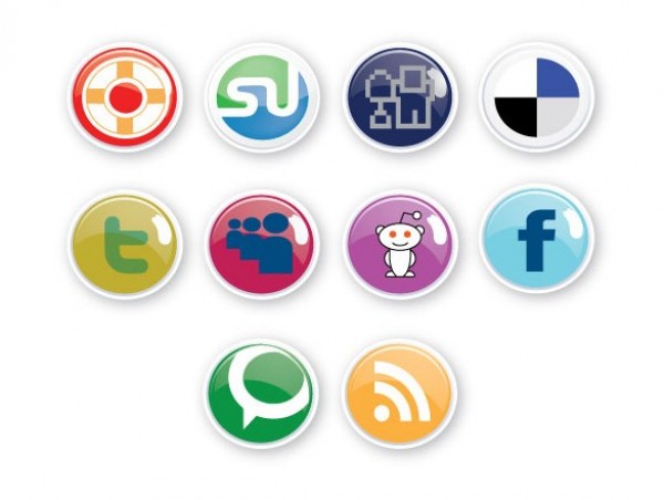 10 Shiny Round Social Media Icons Vector Set web vector social icons vector unique ui elements stylish social icons set social shiny set round quality original new networking media interface illustrator icons high quality hi-res HD graphic glossy fresh free download free elements download detailed design creative bookmarking ai   