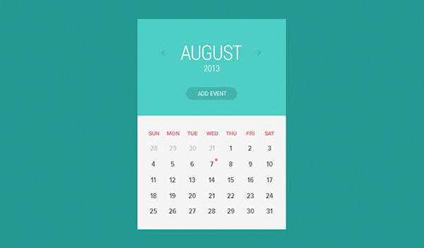 Simple Flat Calendar Widget PSD web unique ui elements ui stylish simple calendar quality psd original new modern interface hi-res HD fresh free download free flat calendar widget flat calendar elements download detailed design creative clean calendar widget calendar   