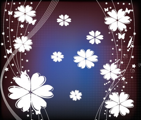 Curtain of Flowers Abstract Vector Background web vector unique stylish stars quality original illustrator high quality halftone graphic fresh free download free flowers floral download design dark creative butterflies background   