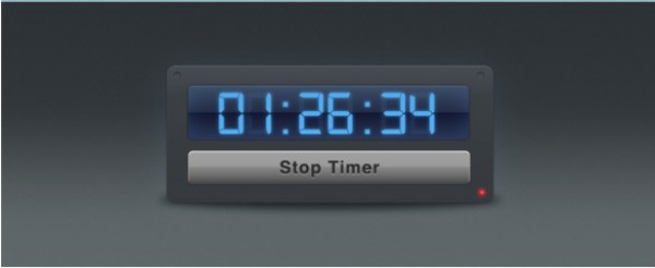 Timer Widget UI with Blue Digital Numbers widget web unique ui elements ui timer widget timer stylish stop watch stop timer quality psd original new modern interface hi-res HD grey fresh free download free elements download detailed design creative clean blue numbers   