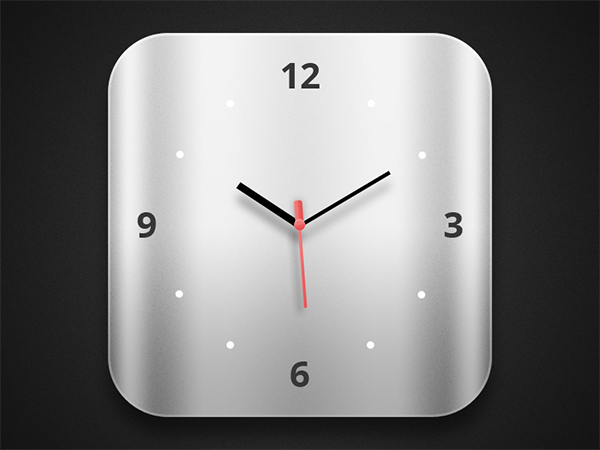Brushed Metal Apple System Clock Icon ui elements ui rounded metal icons icon free download free clock apple system clock apple   