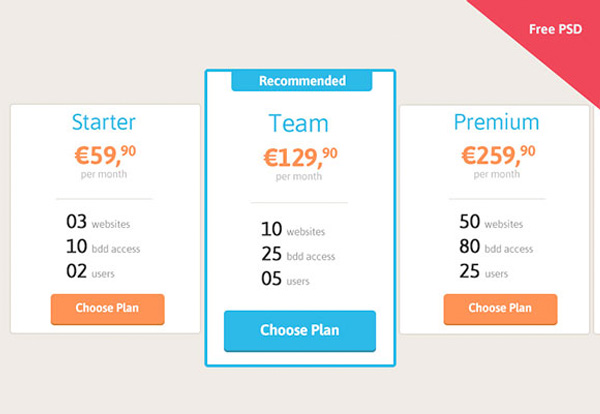 Flat Style Pricing Tables Set PSD web unique ui elements ui template tables stylish set quality psd pricing tables price original new modern metro interface hi-res HD fresh free download free flat pricing tables flat elements download detailed design creative comparison clean chart   