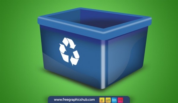 Realistic Recycle Blue Bin Vector Icon web vector unique ui elements svg stylish recycle box recycle bin recycle quality plastic original new interface illustrator high quality hi-res HD graphic glossy garbage fresh free download free eps elements download detailed design creative box blue box blue bin blue bin ai   