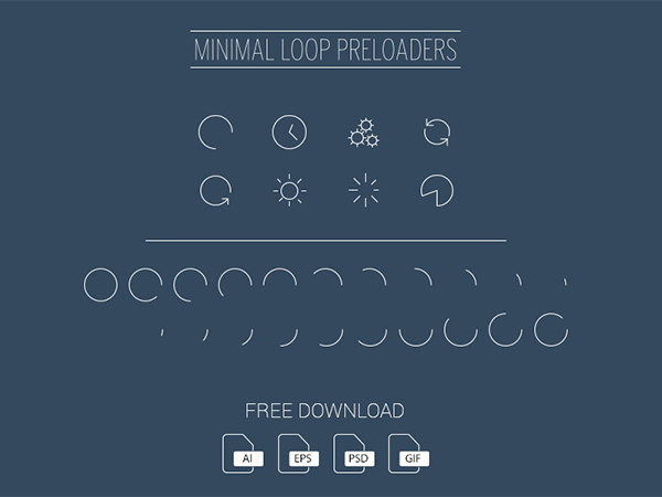 8 Minimal Loop Preloaders Set preloader minimal loop line css   