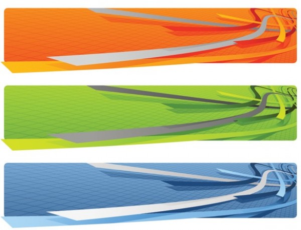 3 Abstract 3D Web Banners Vector Set web wavy vector unique ui elements stylish set ribbons quality original orange new lines interface illustrator high quality hi-res headers HD green graphic fresh free download free elements download detailed design curvy creative colorful blue banners abstract 3d   