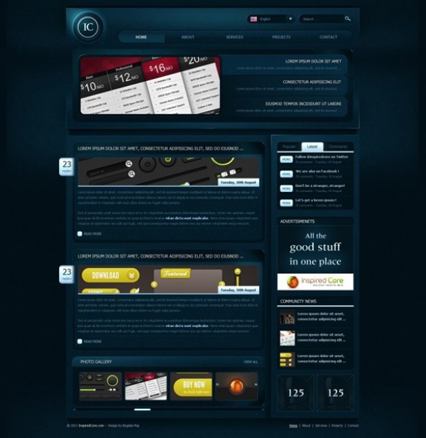 Creative Gaming WordPress Template PSD wp wordpress website webpage web unique ui elements ui template stylish quality psd personal original new modern magazine interface hi-res HD gaming website gaming fresh free download free elements download detailed design dark creative gaming creative clean   