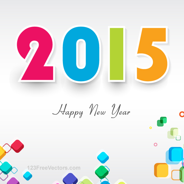 2015 Happy New Year Illustration 83 new year illustration happy new year colorful blocks background 2015   