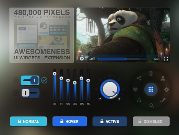 Creative Web UI Elements Kit PSD web video player unique ui set ui kit ui elements kit ui elements ui toggle switches toggle switches stylish set quality psd pack original new modern kit interface hi-res HD fresh free download free equalizer elements download detailed designer design creative control knobs clean circular menu buttons   