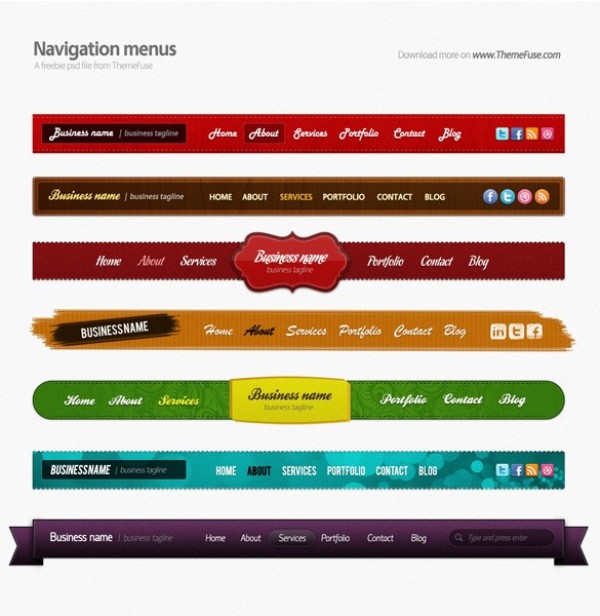 7 Hi Res Textured Navigation Menus PSD web unique ui elements ui textured stylish simple set quality psd original new navigation menu navigation modern menu interface hi-res HD fresh free download free elements download detailed design creative clean   