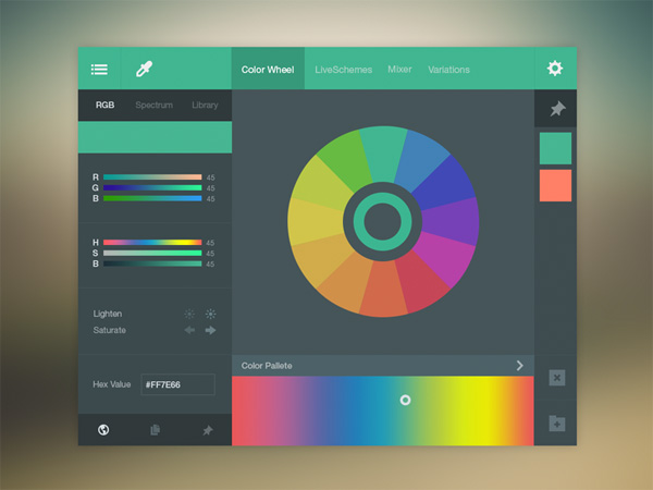 Complete Color Picker Chart PSD web unique ui elements ui stylish settings quality psd original new modern menu interface hi-res HD green navigation fresh free download free elements download detailed design dark creative color widget color wheel color picker color palette color chart clean   